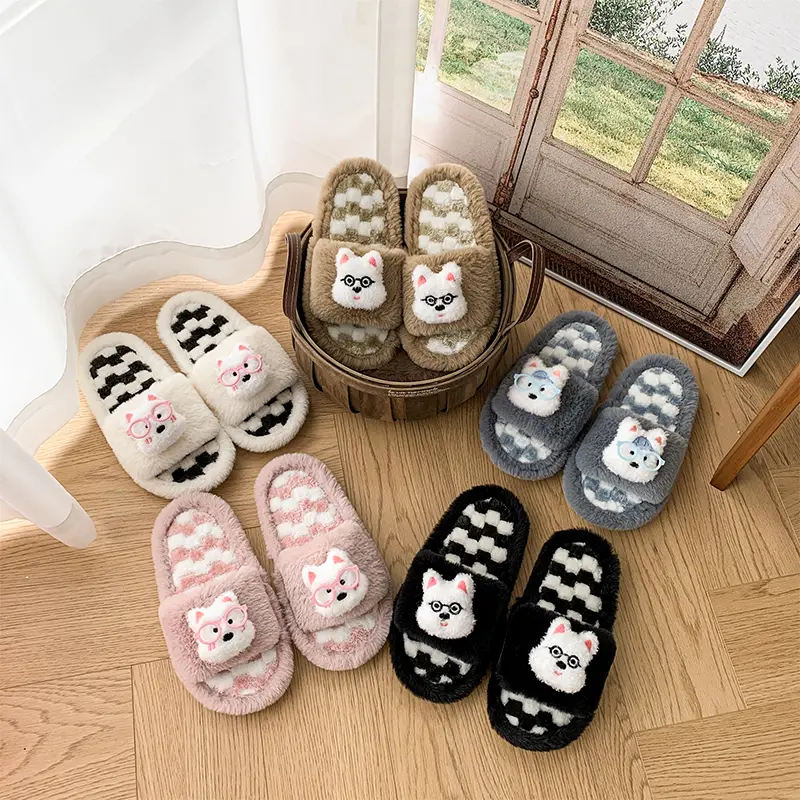 2025 Children Cotton Slippers for Girls Winter New Fashion Korean Style Soft Bottom Anti-slippery Versatile Chic Keep Warm Flats