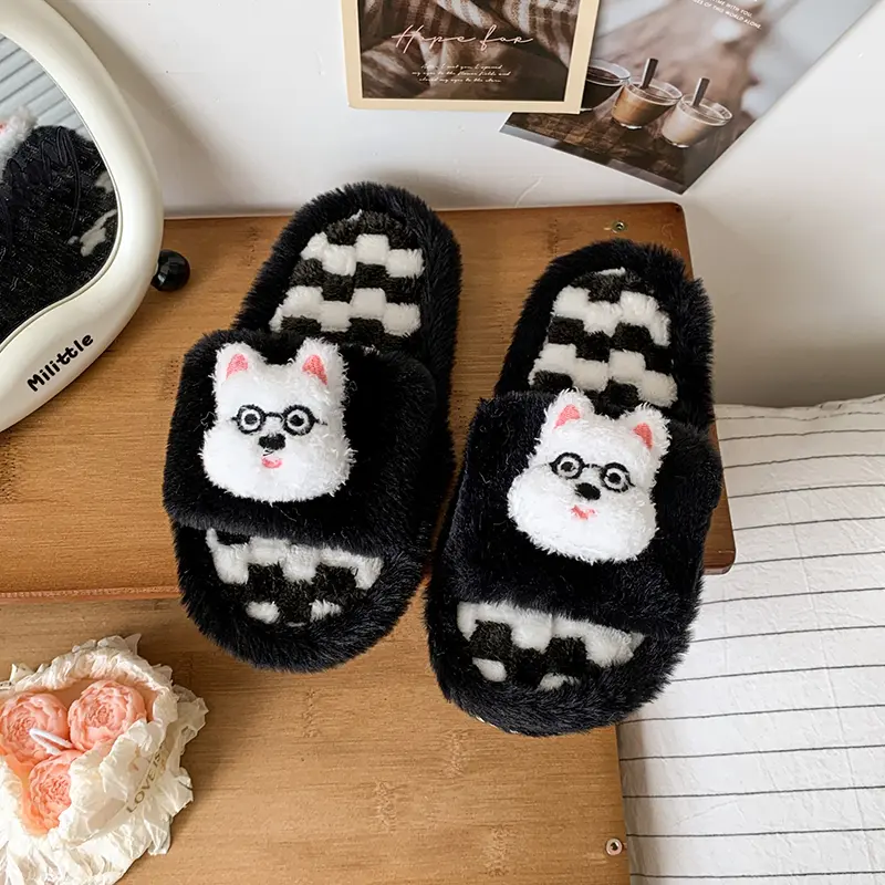 2025 Children Cotton Slippers for Girls Winter New Fashion Korean Style Soft Bottom Anti-slippery Versatile Chic Keep Warm Flats
