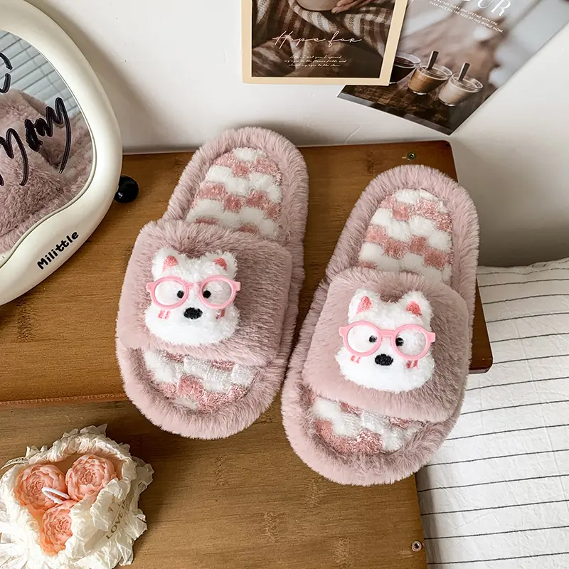 2025 Children Cotton Slippers for Girls Winter New Fashion Korean Style Soft Bottom Anti-slippery Versatile Chic Keep Warm Flats