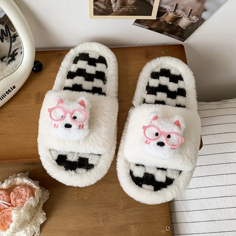 2025 Children Cotton Slippers for Girls Winter New Fashion Korean Style Soft Bottom Anti-slippery Versatile Chic Keep Warm Flats