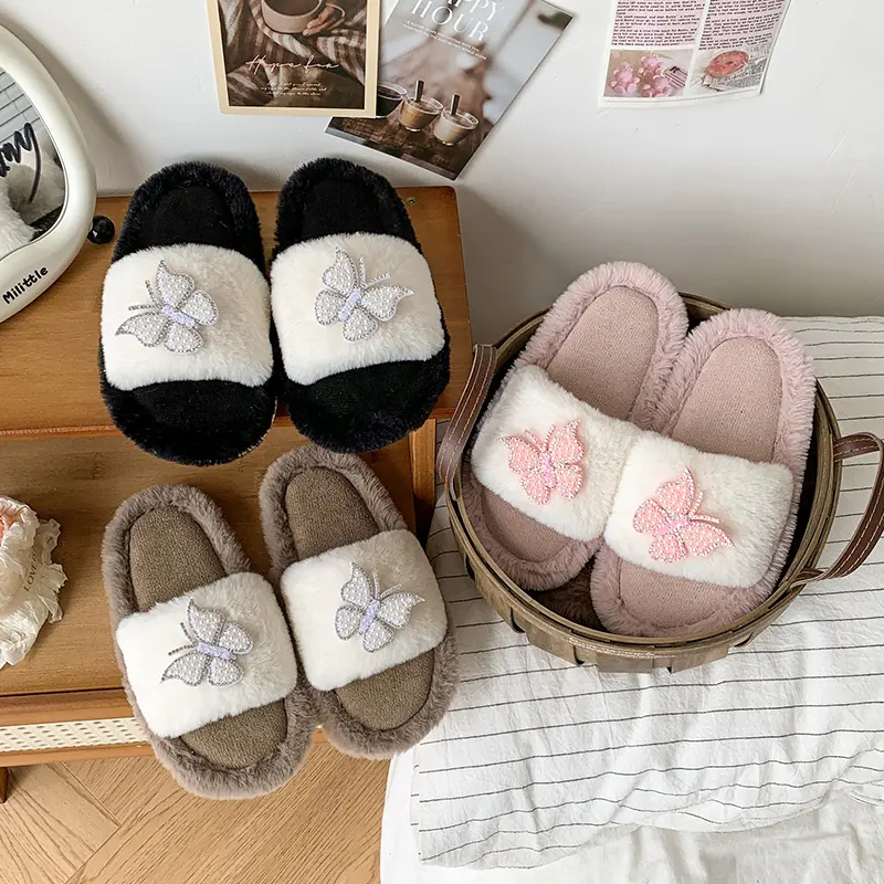 2025 Children Casual Cotton Slippers for Girls Winter New Fashion Korean Style Soft Bottom Non-slip Versatile Keep Warm Shoes