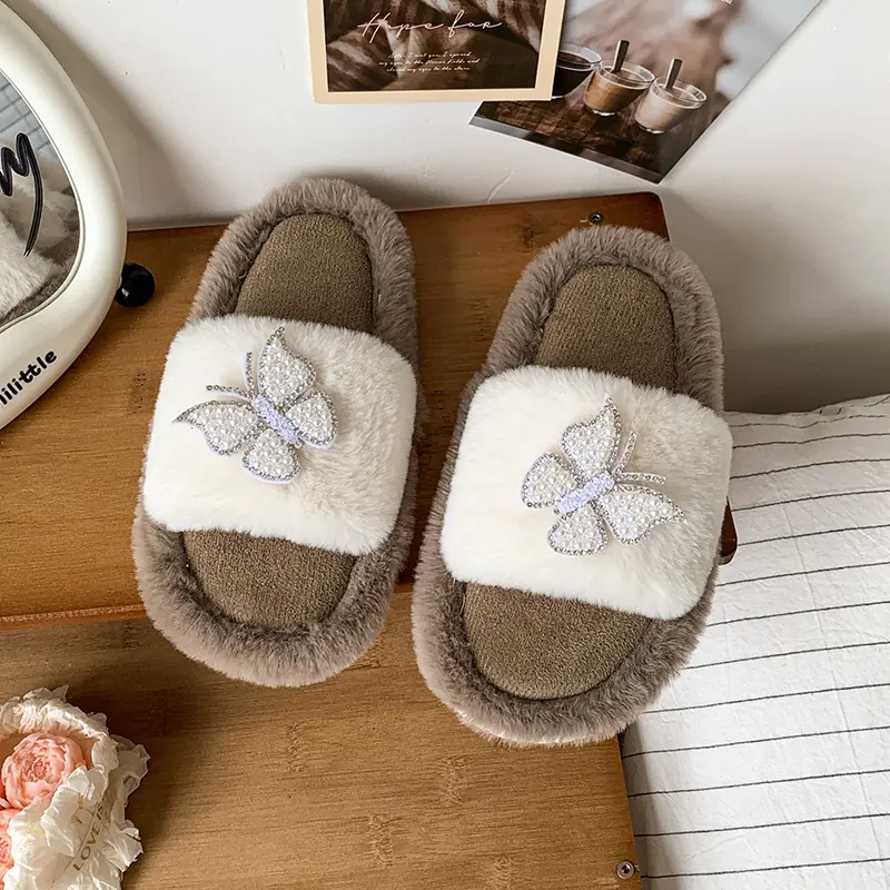 2025 Children Casual Cotton Slippers for Girls Winter New Fashion Korean Style Soft Bottom Non-slip Versatile Keep Warm Shoes