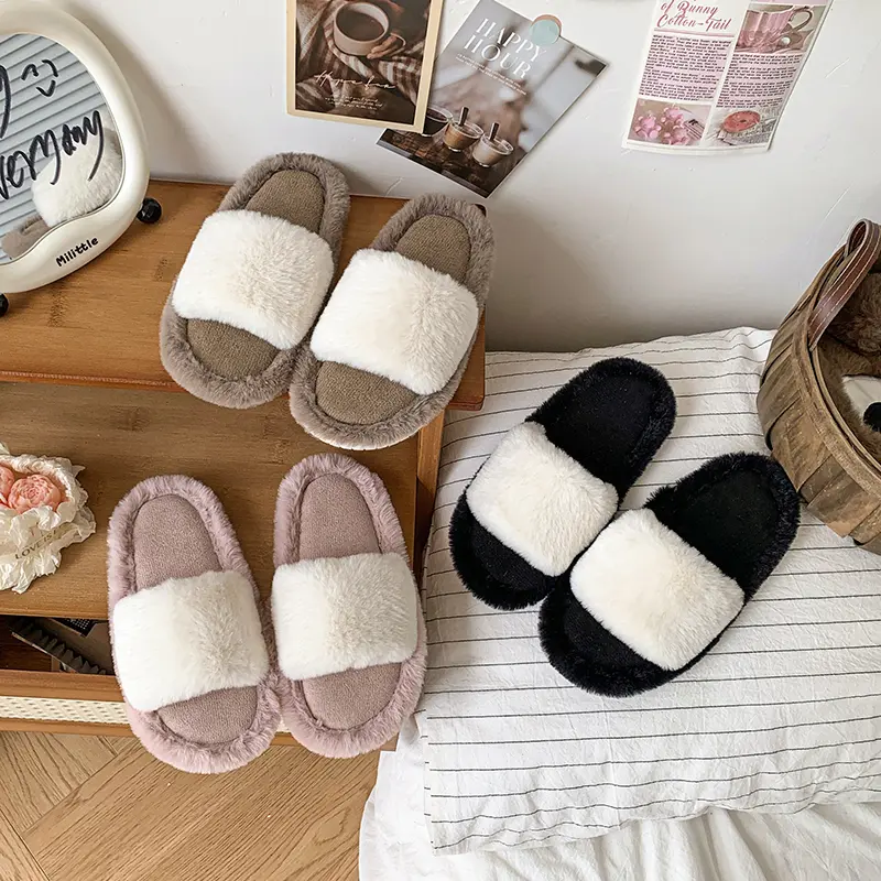 2025 Childen Casual Shoes for Girls Winter New Fashion Korean Style Soft Bottom Anti-slippery Versatile Keep Warm Plush Slippers