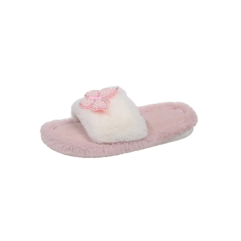 2025 Children Casual Cotton Slippers for Girls Winter New Fashion Korean Style Soft Bottom Non-slip Versatile Keep Warm Shoes