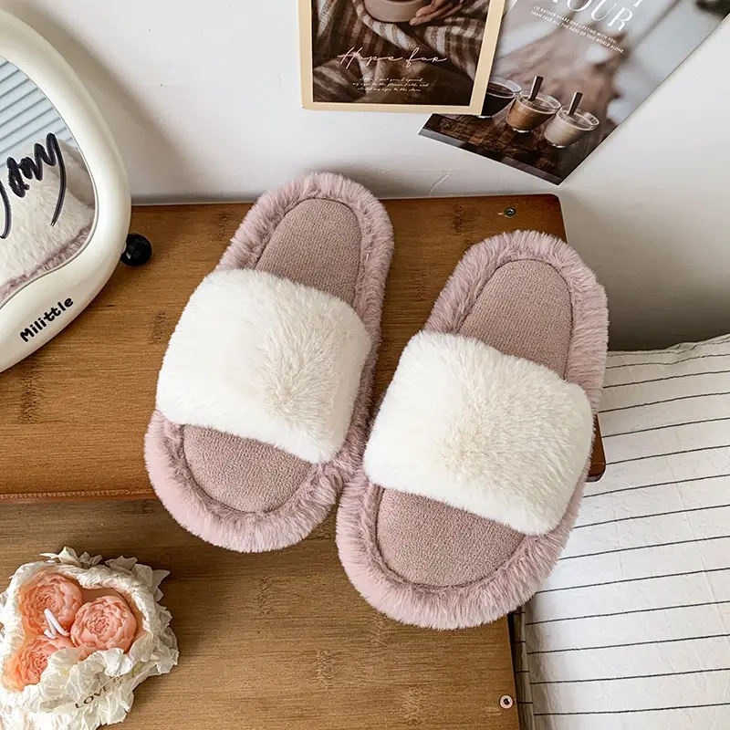 2025 Childen Casual Shoes for Girls Winter New Fashion Korean Style Soft Bottom Anti-slippery Versatile Keep Warm Plush Slippers