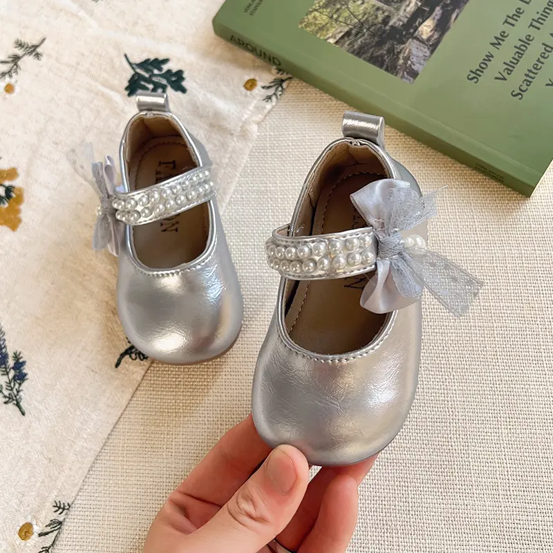 Baby Walking Shoes Soild Color Versatile Kids Flat Shoes Round Toes 2025 Spring Autumn New Girls Princess MaryJanes Size 15-25