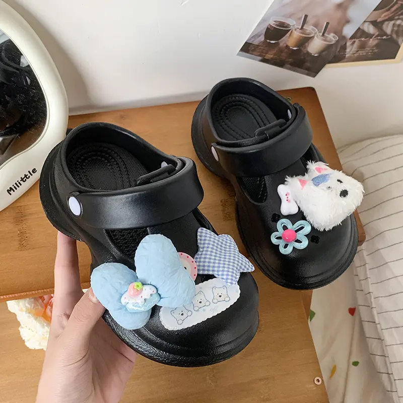 2025 Children Casual Slippers for Girls Summer New Fashion Korean Style Soft Bottom Anti-slippery Versatile Cut-outs Beach Shoes