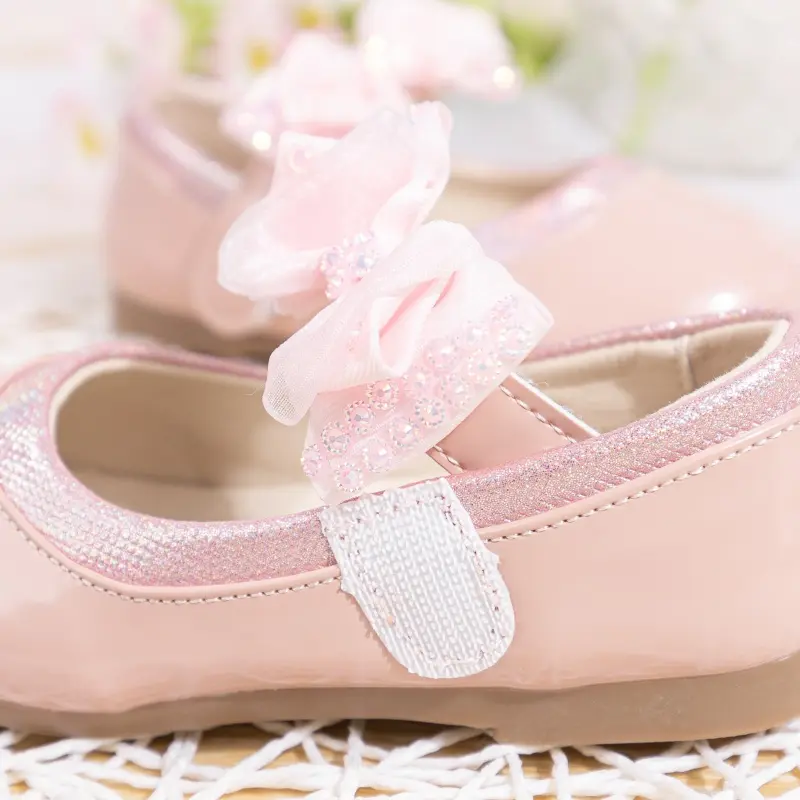 Spring Autumn Girls Leather Shoes Classic Pink Bowknot Children Causal Princess Shoes Fashion Ballet Versatile Kids Flat Shoes