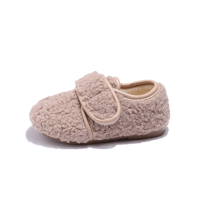 Kids' Winter Shoes Classic Simple Girls Causal Cotton Shoes Fashion Warm Fluffy Children Flat Moccasin Shoes for Boys Round-toe