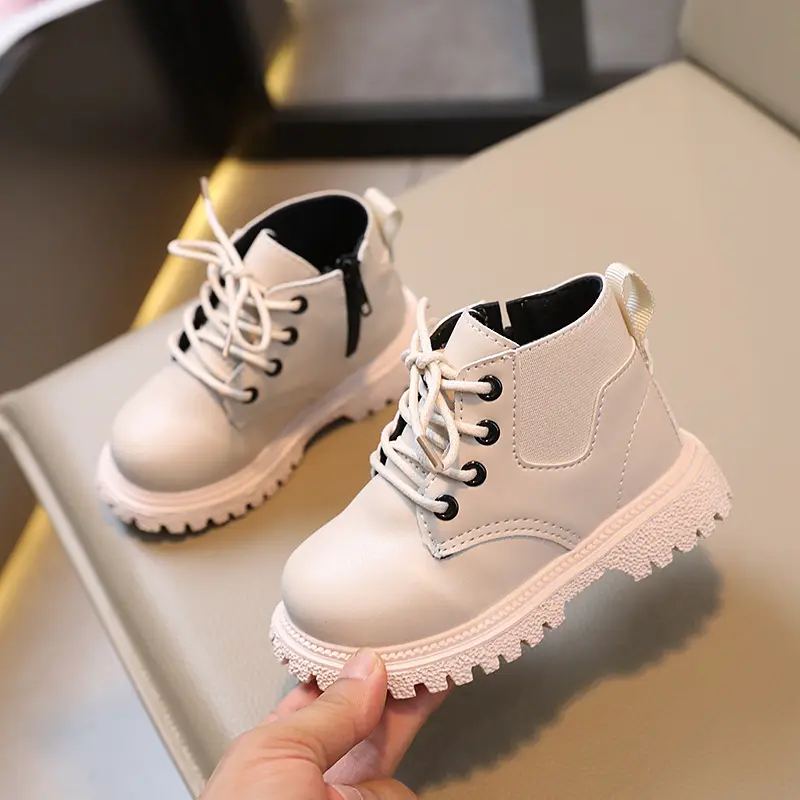 Children British Boots Retro Side Zip Kids Short Boots Non-slip Soft Bottom 2025 Autumn New Boys Girls Ankle Boots Soild Color