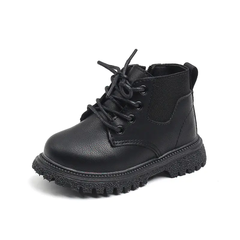 Children British Boots Retro Side Zip Kids Short Boots Non-slip Soft Bottom 2025 Autumn New Boys Girls Ankle Boots Soild Color