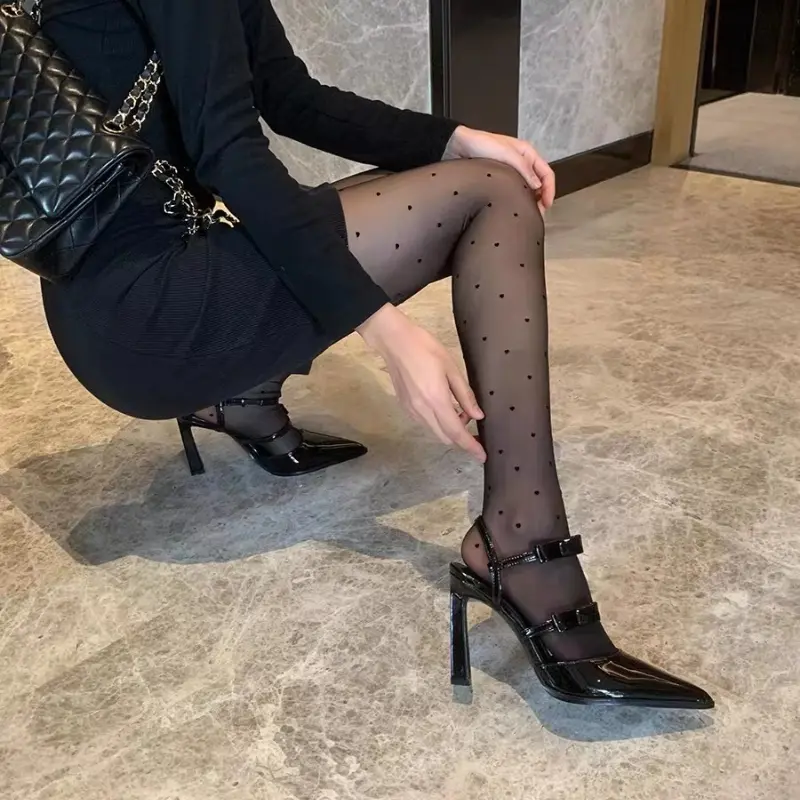 Luxury Women's Sandals Summer Fashion Point-toe Women Roman High Heels Sandals with Side Bowknot Versatile Elegant Ladies Shoes