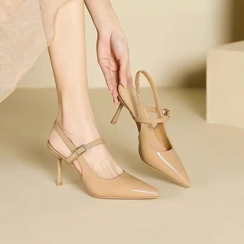 Summer Women's Slingback Sandals New Formal Ladies Pointed Toe Formal Sandals Elegant Causal Women's Thin High Heels Versatile