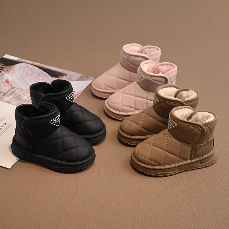 2025 Children Snow Boots for Girls Winter New Fashion Korean Style Soft Bottom Anti-slippery Versatile Keep Warm Ankle Shoes