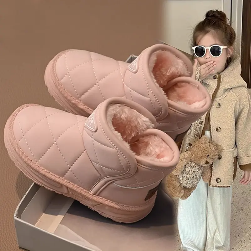 2025 Children Snow Boots for Girls Winter New Fashion Korean Style Soft Bottom Anti-slippery Versatile Keep Warm Ankle Shoes