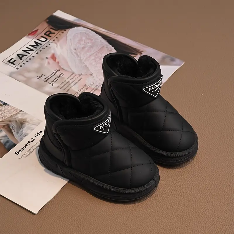 2025 Children Snow Boots for Girls Winter New Fashion Korean Style Soft Bottom Anti-slippery Versatile Keep Warm Ankle Shoes