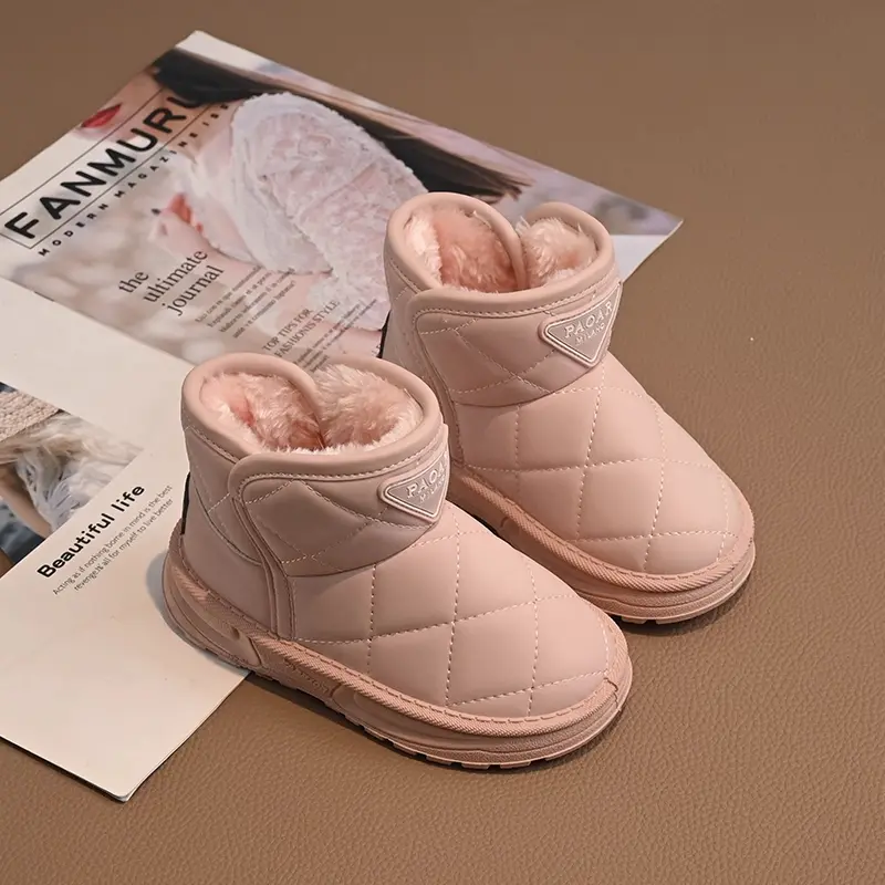 2025 Children Snow Boots for Girls Winter New Fashion Korean Style Soft Bottom Anti-slippery Versatile Keep Warm Ankle Shoes