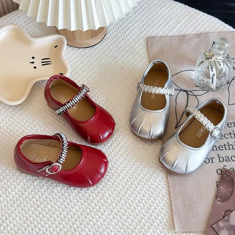 2025 Children Leather Shoes for Girls Autumn New Fashion Korean Style Soft Bottom Anti-slippery Versatile Chic Princess Shoes
