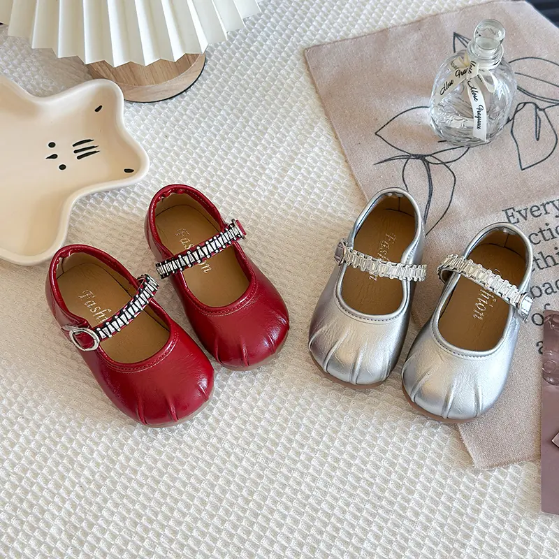2025 Children Leather Shoes for Girls Autumn New Fashion Korean Style Soft Bottom Anti-slippery Versatile Chic Princess Shoes