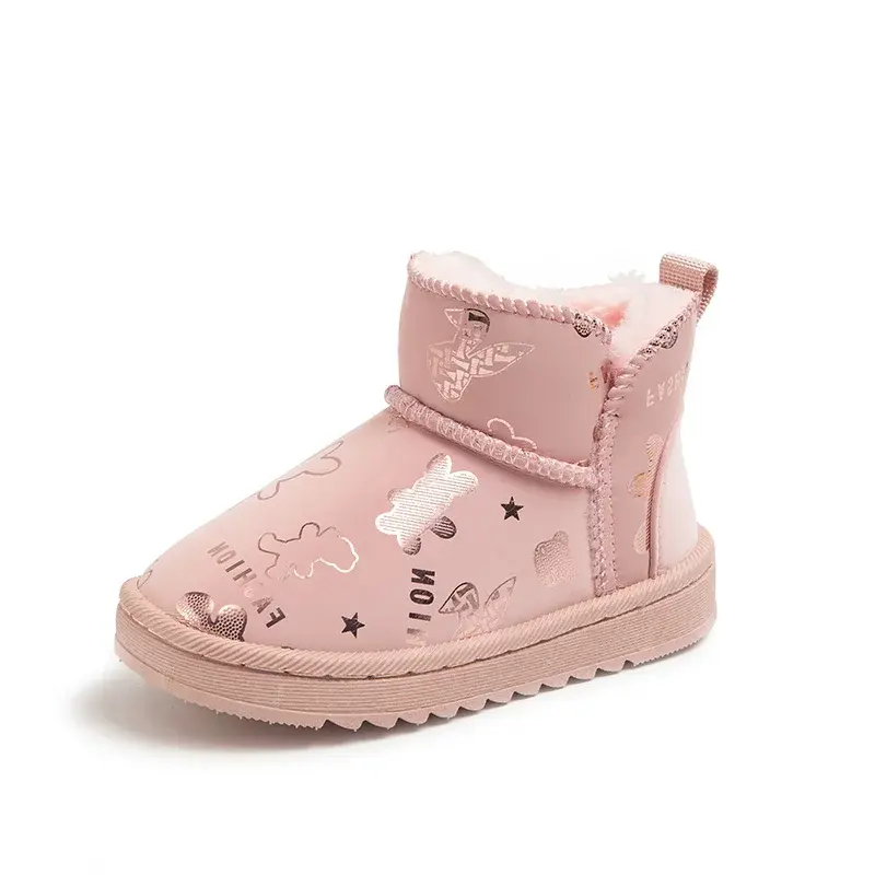 2024 Children Snow Boots Girls Boys Winter New Fashion Korean Style Trendy Bear Soft Comfortable Versatile Non-slip Cotton Shoes