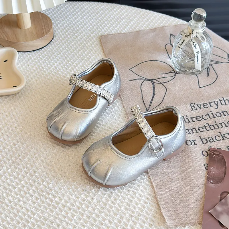 2025 Children Leather Shoes for Girls Autumn New Fashion Korean Style Soft Bottom Anti-slippery Versatile Chic Princess Shoes