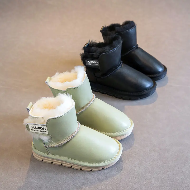 New Children's Winter Boots for Girl Fashion Warm Versatile Boy Snow Boots Trend Causal Kids Ankle Cotton Boots Thickened Plush