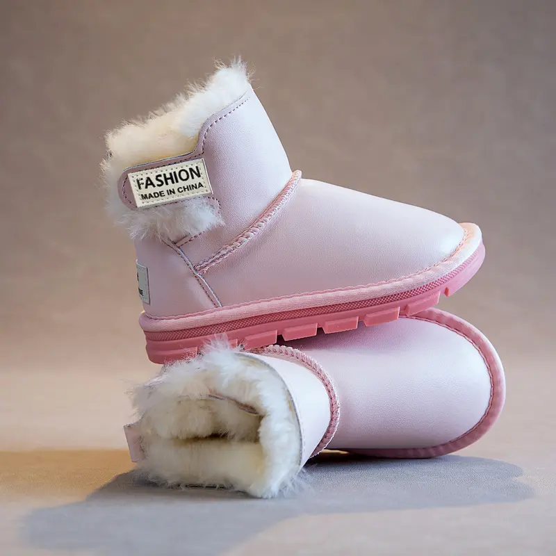 New Children's Winter Boots for Girl Fashion Warm Versatile Boy Snow Boots Trend Causal Kids Ankle Cotton Boots Thickened Plush