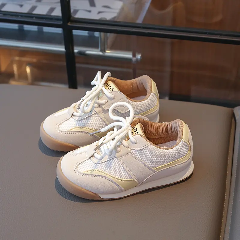 2025 New Girl Child Sport Shoe Spring Autumn Patchwork Toddler Fashion Causal Sneakers Mesh Breathable Kids School Running Shoes