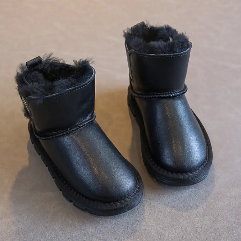New Children's Winter Boots for Girl Fashion Warm Versatile Boy Snow Boots Trend Causal Kids Ankle Cotton Boots Thickened Plush