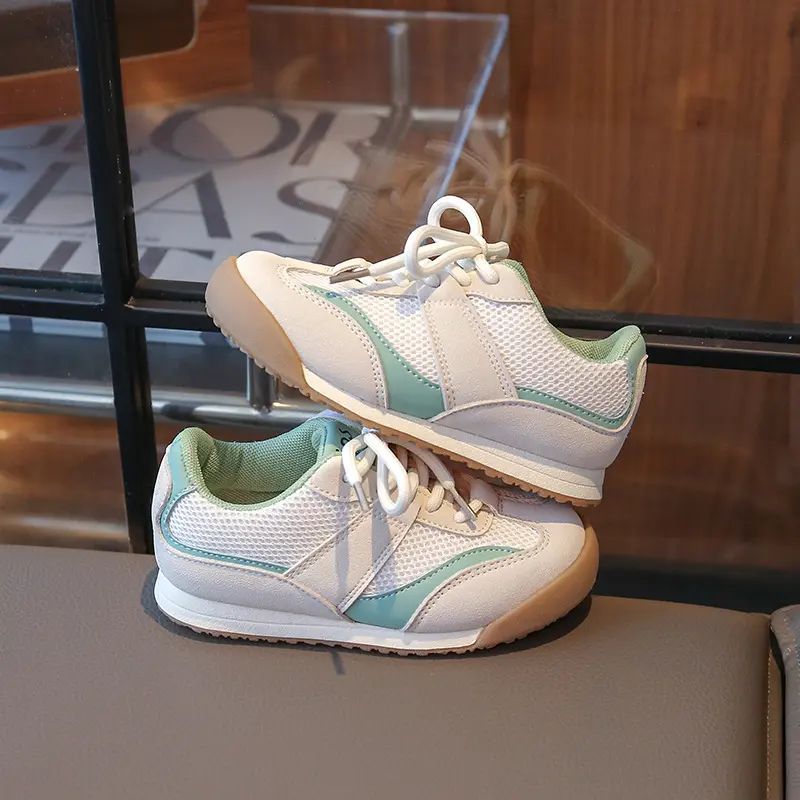 2025 New Girl Child Sport Shoe Spring Autumn Patchwork Toddler Fashion Causal Sneakers Mesh Breathable Kids School Running Shoes
