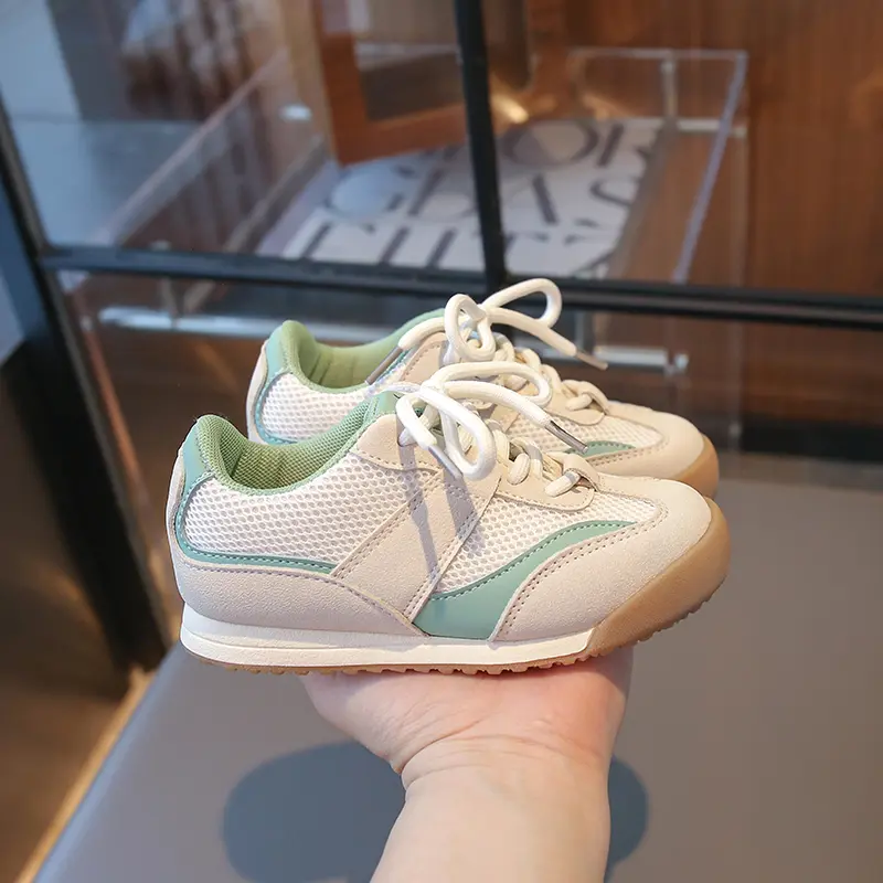 2025 New Girl Child Sport Shoe Spring Autumn Patchwork Toddler Fashion Causal Sneakers Mesh Breathable Kids School Running Shoes