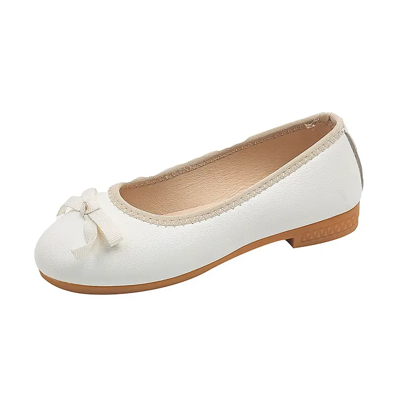 2025 New Children's Loafers Simple Spring Autumn Girls Leather Shoes Sweet Bowknot Versatile Kids Fashion Princess Ballet Shoes