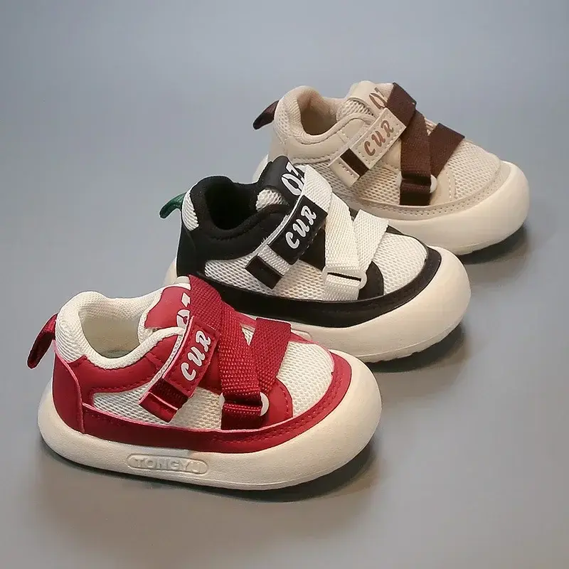 Baby Sports Shoes Toes Capped Anti-kicked 2025 New Kids Walking Shoes Mesh Breathable Boys Girls Casual Shoes Soft Sole Non-slip