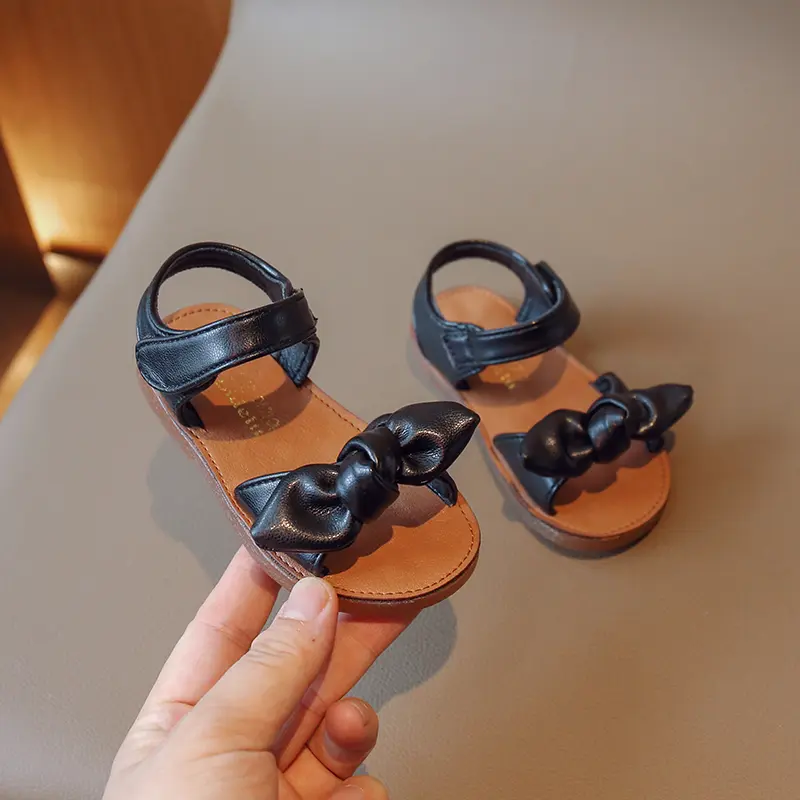 Girls Princess Sandals with Bow-knot Fashion Classic Baby Kids Beach Shoes Children Summer Sandals Simple Size 21-30 Hot Sale