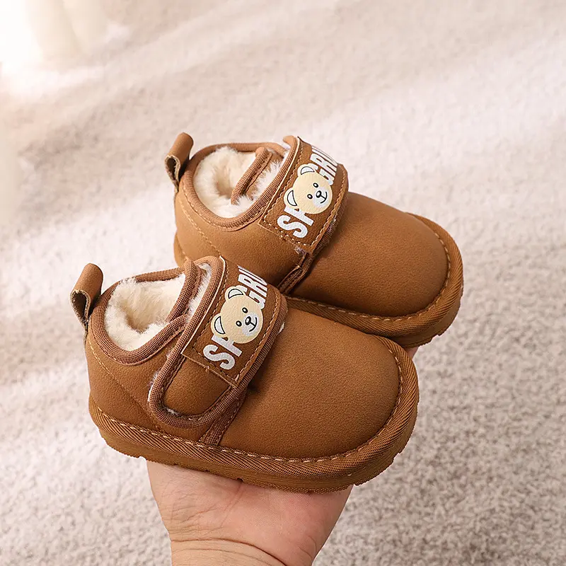 Children Snow Boots Boy Winter Shoes Thicken Warm Kids Cotton Shoes Non-slip Causal Girls Fashion Short Boots Soft Bottom Plush