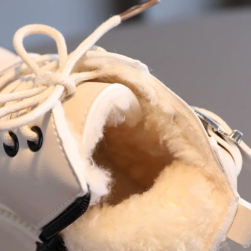 Kids Warm Boots with Thick Fur Children Ankle Boots Fashion Side Zip 2025 Winter New Boys Girls Short Boots Soft Bottom Trendy