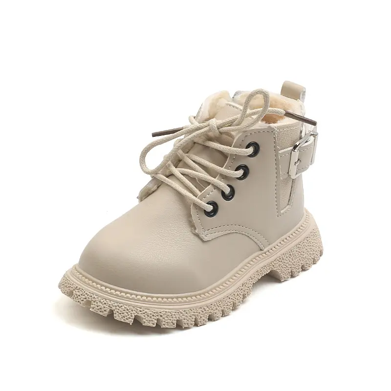 Kids Warm Boots with Thick Fur Children Ankle Boots Fashion Side Zip 2025 Winter New Boys Girls Short Boots Soft Bottom Trendy