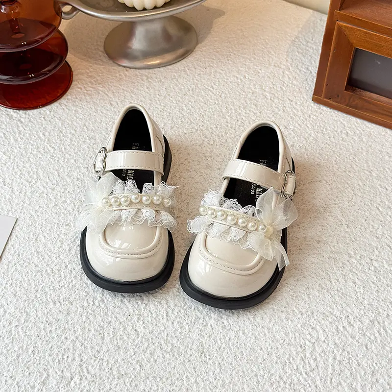 Sweet Lolita Girls Leather Shoes Fashion Elegant Bowknot Children Causal Mary Jane Shoes School Performance Kids Princess Shoes