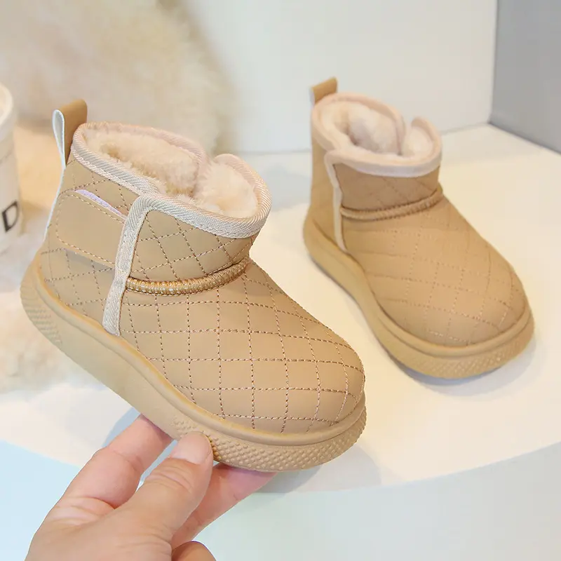 Children's Snow Boot Winter New Kids Boots for Girl Causal Simple Thermal Warm Toddler Boys Fashion Ankle Cotton Boots Non-slip