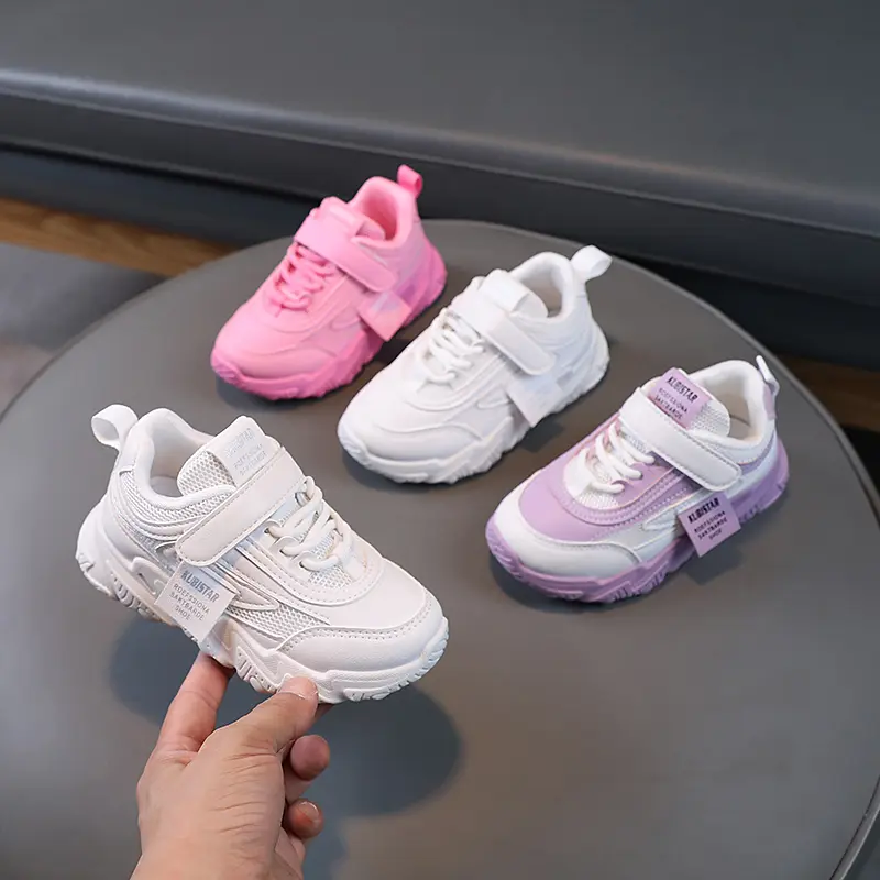Fashion Kids Sports Shoes for Boys Girls Breathable Air Mesh Hook & Loop 2024 Hot Spring Autumn Children Running Casual Sneakers