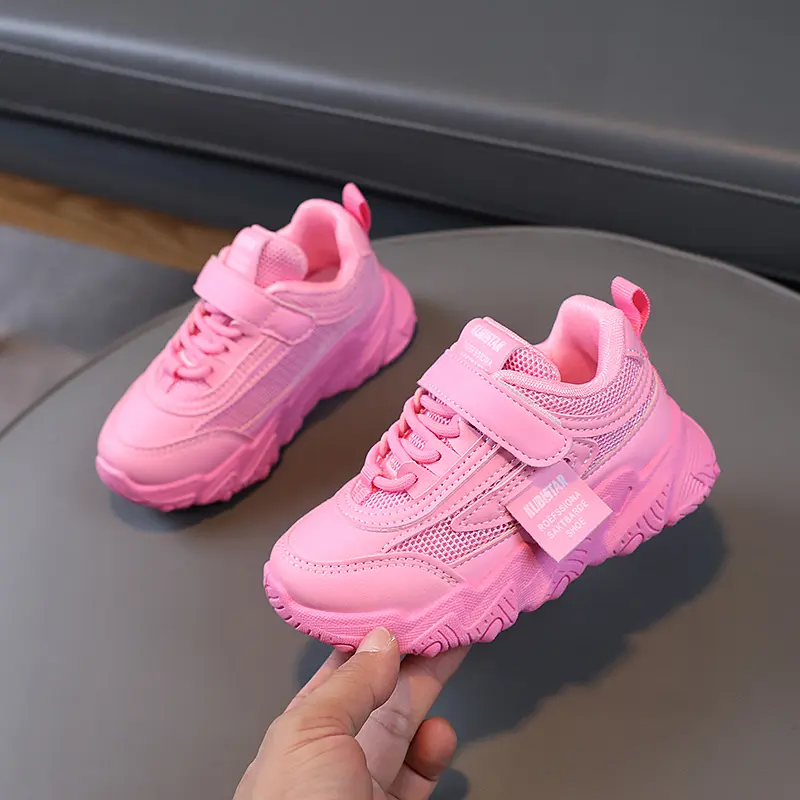 Fashion Kids Sports Shoes for Boys Girls Breathable Air Mesh Hook & Loop 2024 Hot Spring Autumn Children Running Casual Sneakers