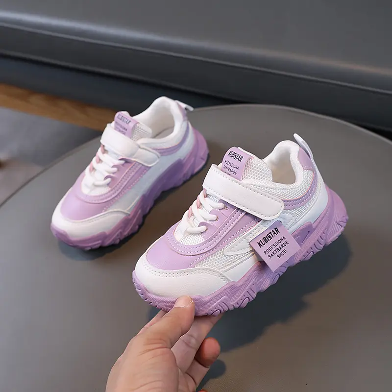 Fashion Kids Sports Shoes for Boys Girls Breathable Air Mesh Hook & Loop 2024 Hot Spring Autumn Children Running Casual Sneakers