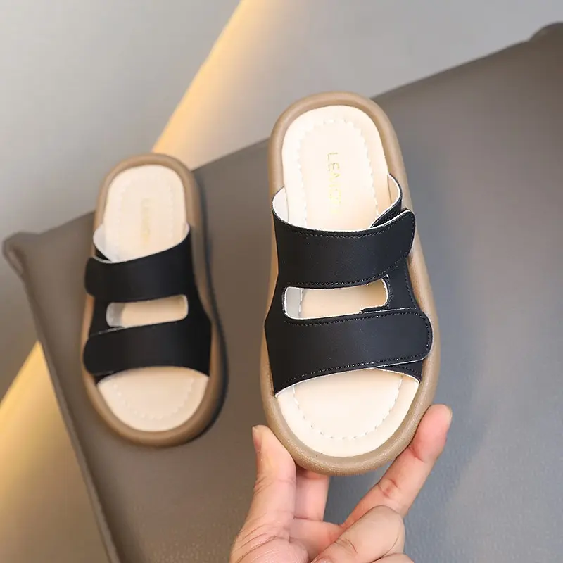 Children Slippers Simple Kids Summer Beach Shoes Boys Girls Casual Outdoor Indoor Slippers Open Toe Soft Sole 2024 New