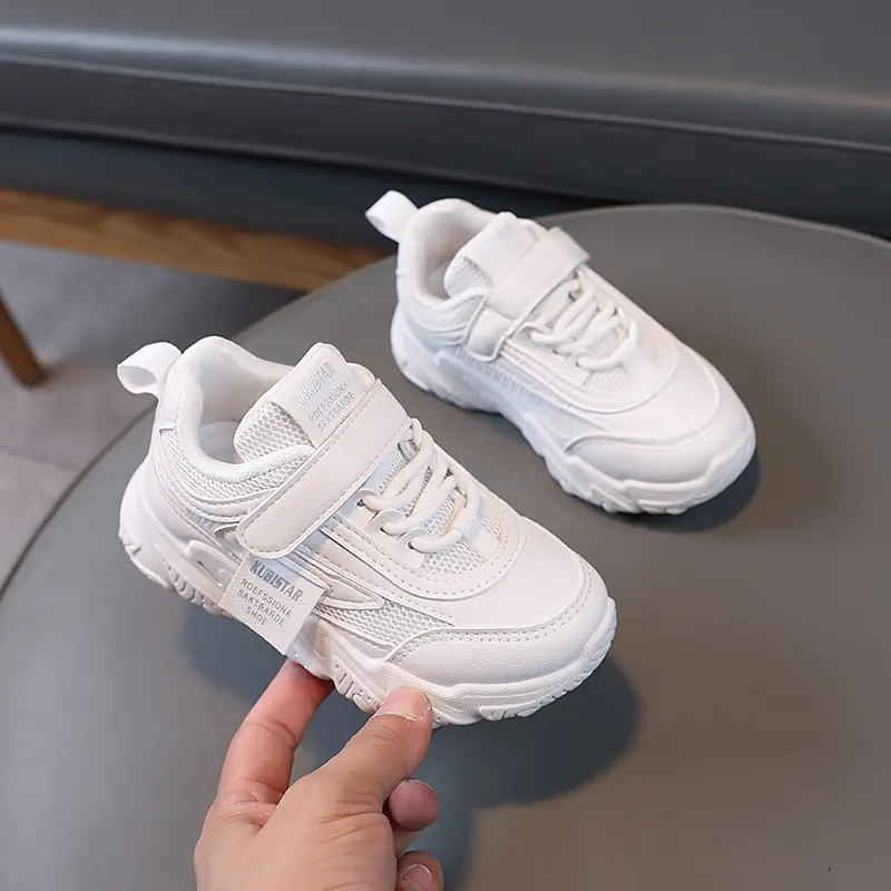 Fashion Kids Sports Shoes for Boys Girls Breathable Air Mesh Hook & Loop 2024 Hot Spring Autumn Children Running Casual Sneakers