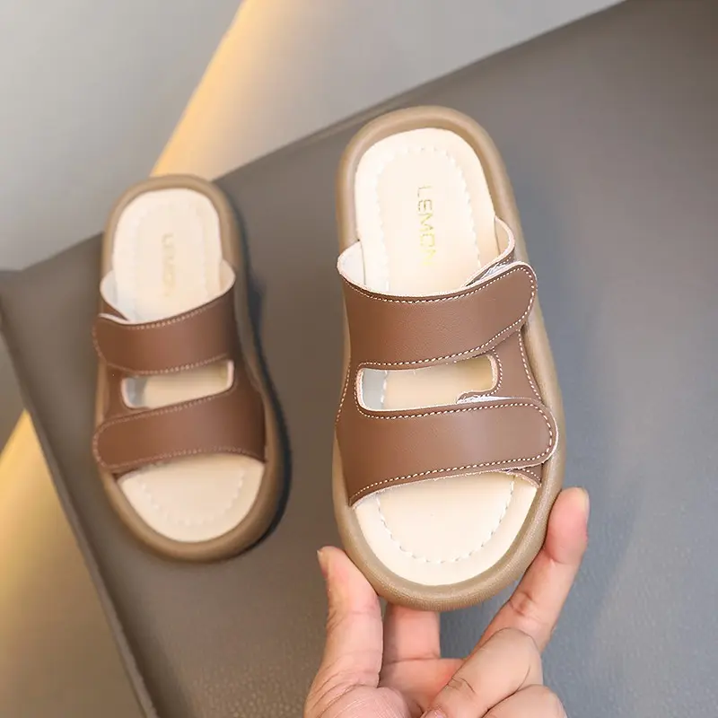Children Slippers Simple Kids Summer Beach Shoes Boys Girls Casual Outdoor Indoor Slippers Open Toe Soft Sole 2024 New