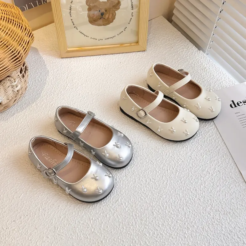 2025 Children Leather Shoes for Girls Autumn New Fashion Korean Style Soft Bottom Anti-slippery Versatile Princess Dress Shoes