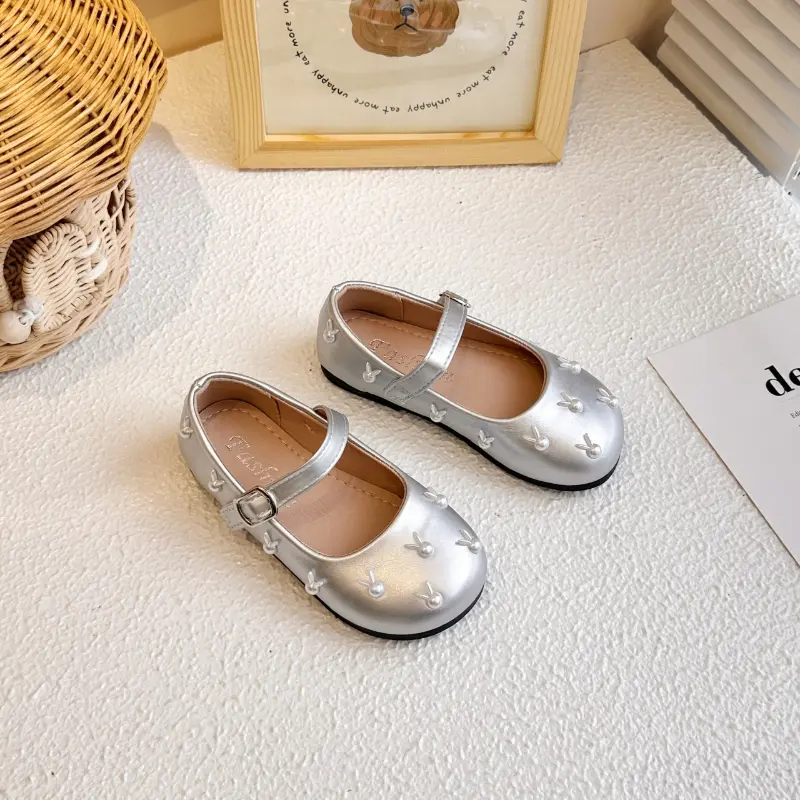 2025 Children Leather Shoes for Girls Autumn New Fashion Korean Style Soft Bottom Anti-slippery Versatile Princess Dress Shoes