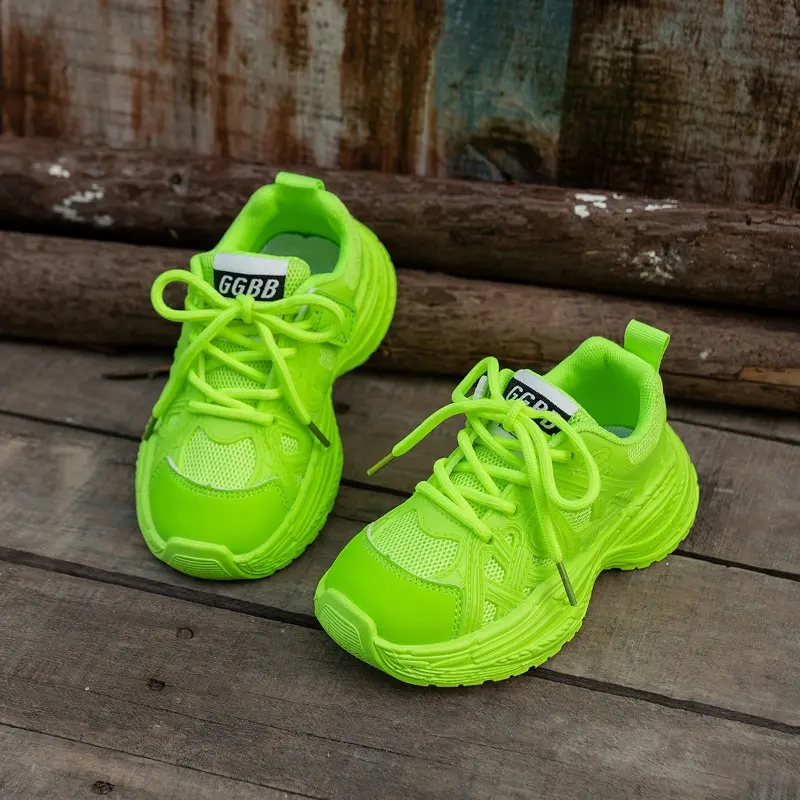 Children's Sneakers New Rose Red Sports Shoes for Girls Mesh Breathable Versatile Kids Fashion Boys Causal School Running Shoes