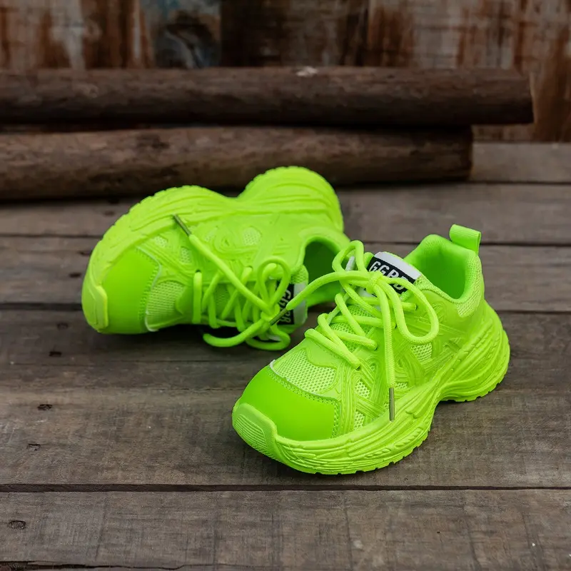 Children's Sneakers New Rose Red Sports Shoes for Girls Mesh Breathable Versatile Kids Fashion Boys Causal School Running Shoes