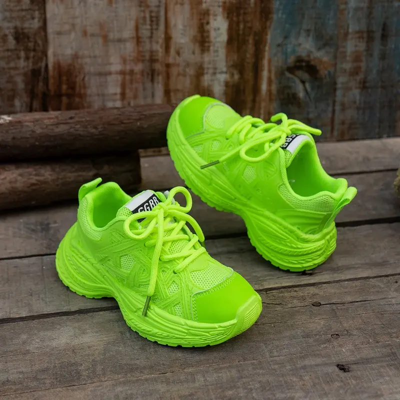 Children's Sneakers New Rose Red Sports Shoes for Girls Mesh Breathable Versatile Kids Fashion Boys Causal School Running Shoes
